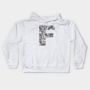 Floral Letter F Kids Hoodie